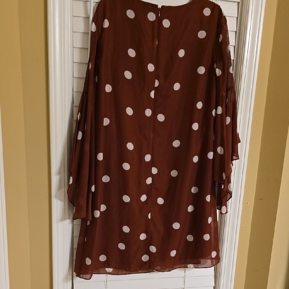 Preston & York Brown and White Long Sleeve Sheath Dress - Picture 7 of 15